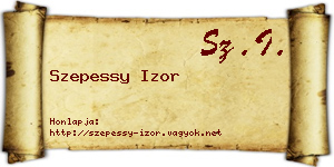 Szepessy Izor névjegykártya
